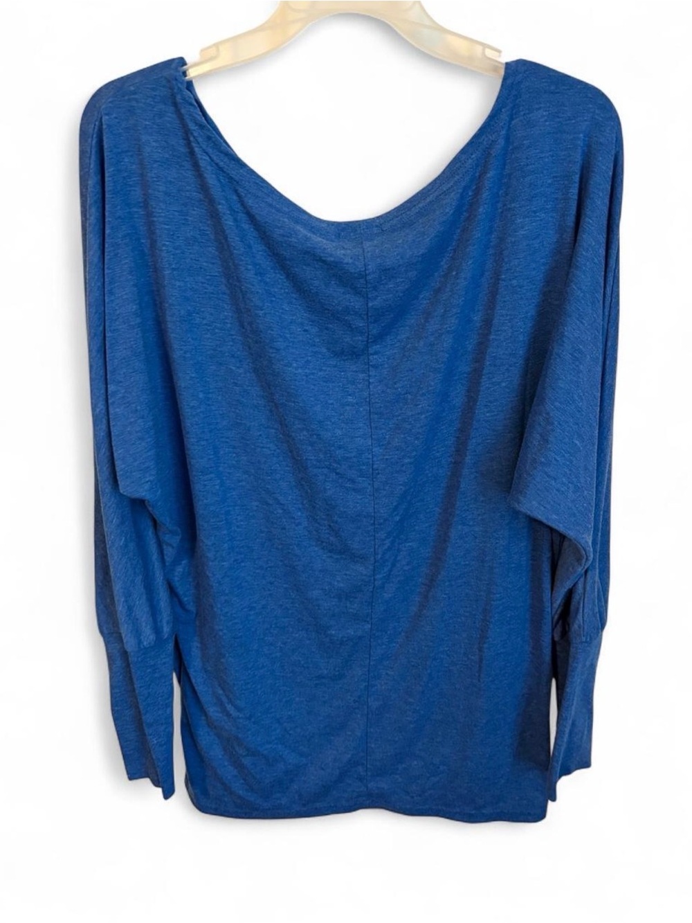 Women's Blue Long-Sleeve Boatneck Top - Picture 5 of 6